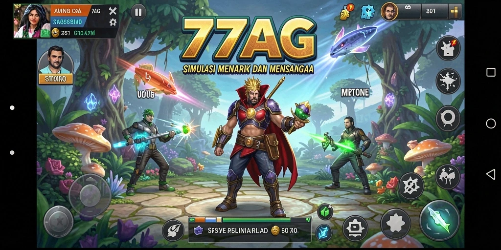 Tangkapan layar menunjukkan gameplay interaktif dari 77AG.