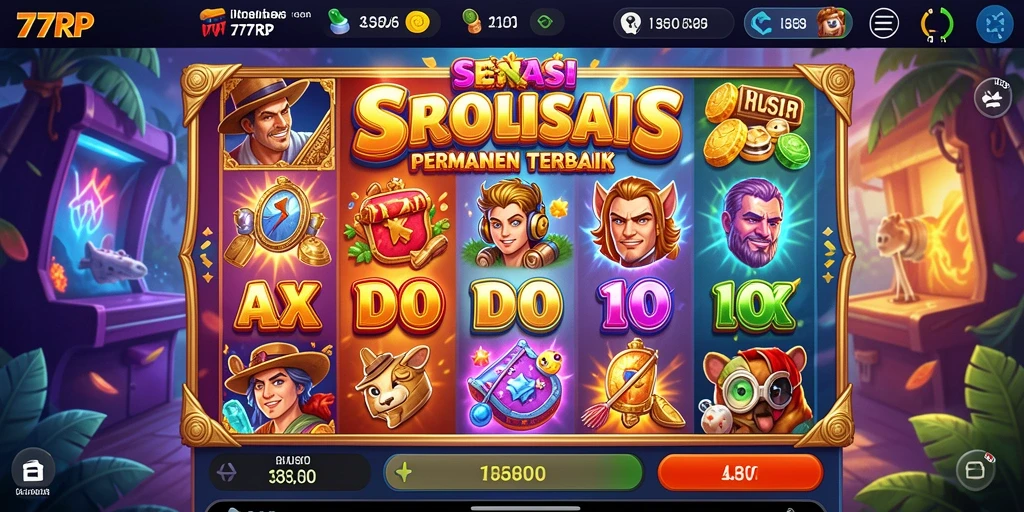 Screenshot gameplay 77RP menampilkan keseruan permainan slot yang memukau.