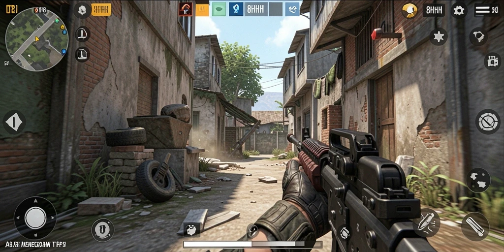 Tangkapan layar utama gameplay TPS 8HHH menampilkan aksi seru.