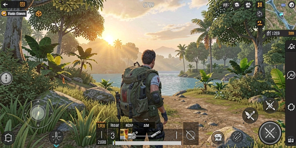 Screenshot utama C789 menampilkan gameplay simulasi yang mendalam.