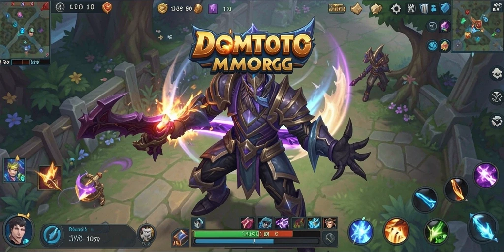 Tampilan gameplay utama DOMTOTO dengan aksi seru dalam dunia MMORPG.