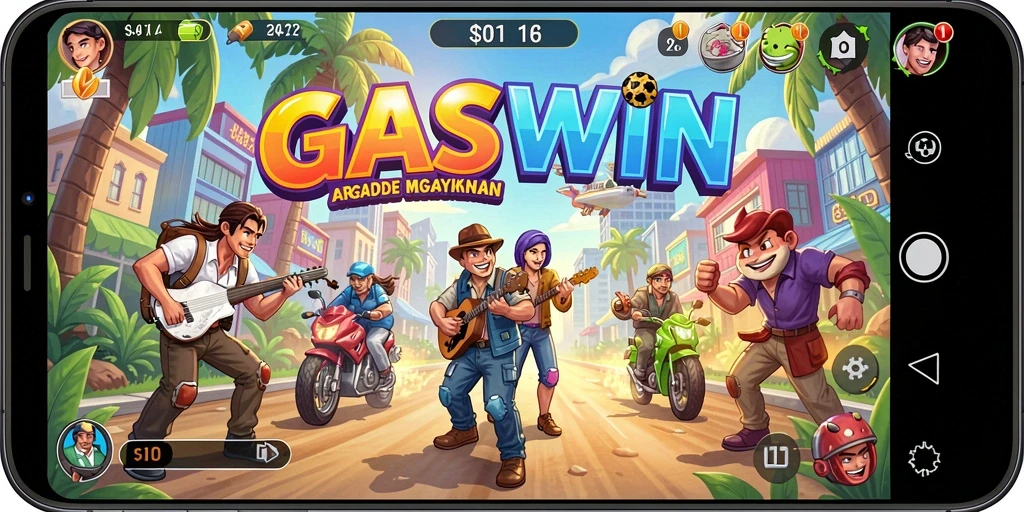 Screenshot GASWIN menunjukkan gameplay yang penuh aksi dan tantangan.