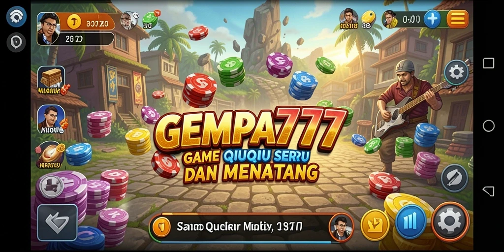 Screenshot permainan GEMPA777 menampilkan aksi QiuQiu yang seru.
