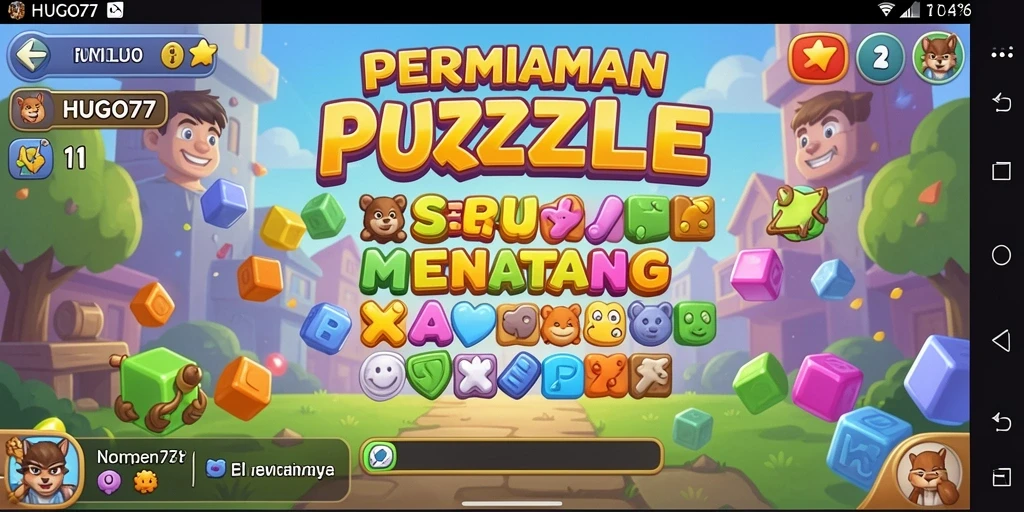 Tampilan gameplay HUGO77 menunjukkan tantangan puzzle yang menarik.
