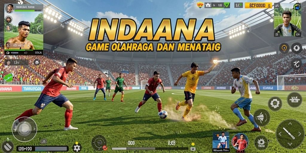Tampilan gameplay menarik dari INDAAA saat pertandingan olahraga.