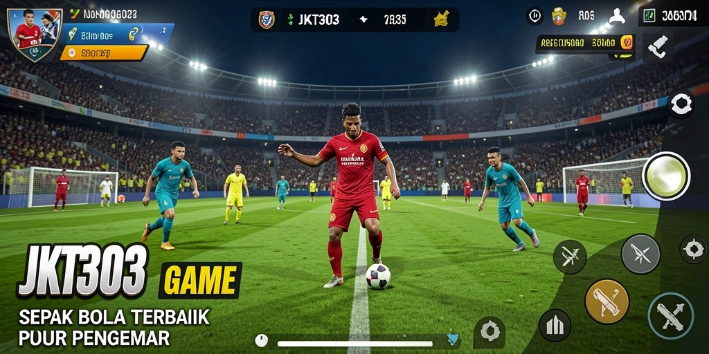 Tampilan gameplay JKT303 yang mendebarkan dengan aksi sepak bola.
