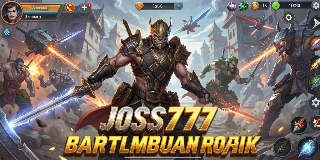 Screenshot gameplay JOSS777 menampilkan pertempuran intens dalam mode Battle Royale.