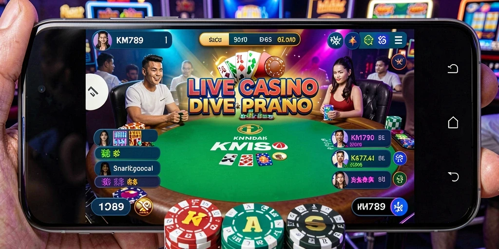 Tampilan gameplay seru Live Casino KM789 dengan dealer profesional.
