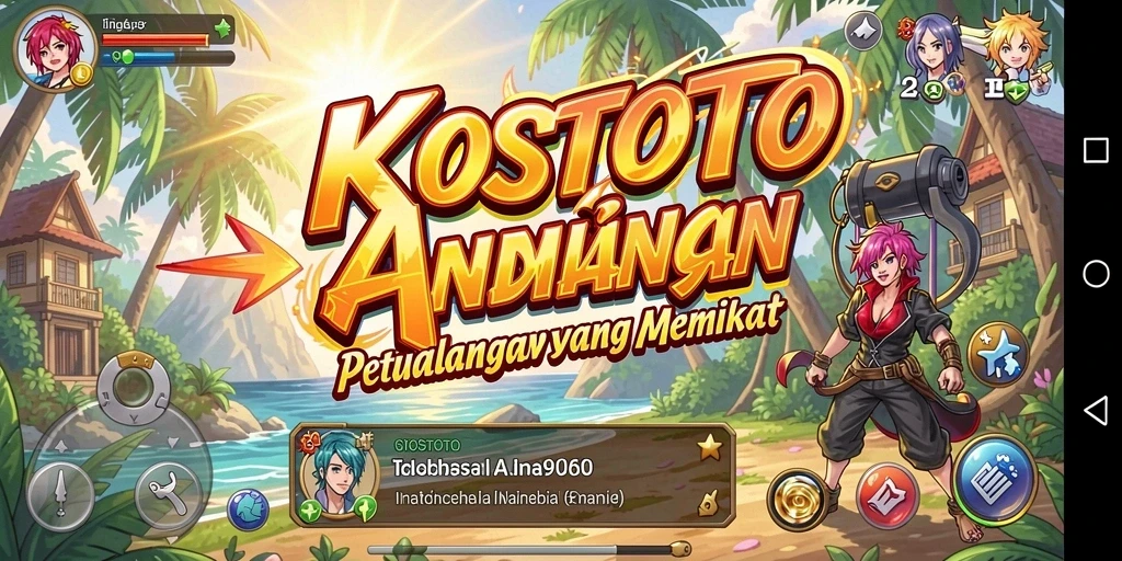 Gameplay KOSTOTO yang penuh warna dan karakter menarik.