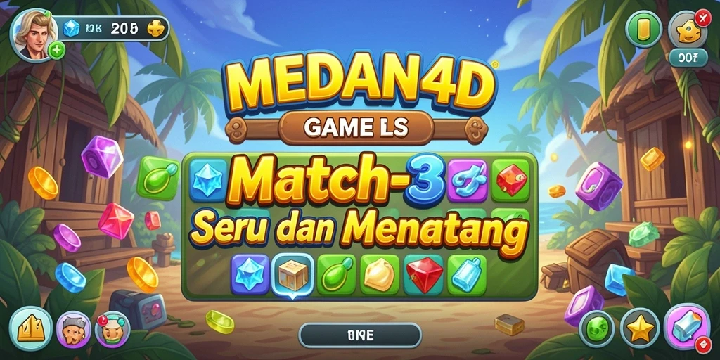 Screenshot gameplay MEDAN4D dengan kombinasi batu warna-warni.
