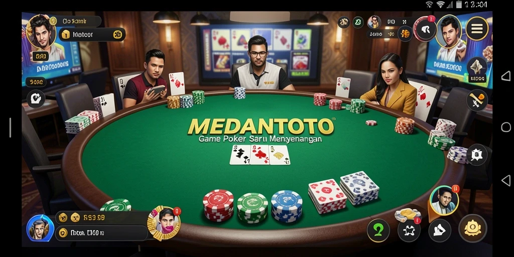Screenshot menunjukkan keseruan gameplay Poker di MEDANTOTO.