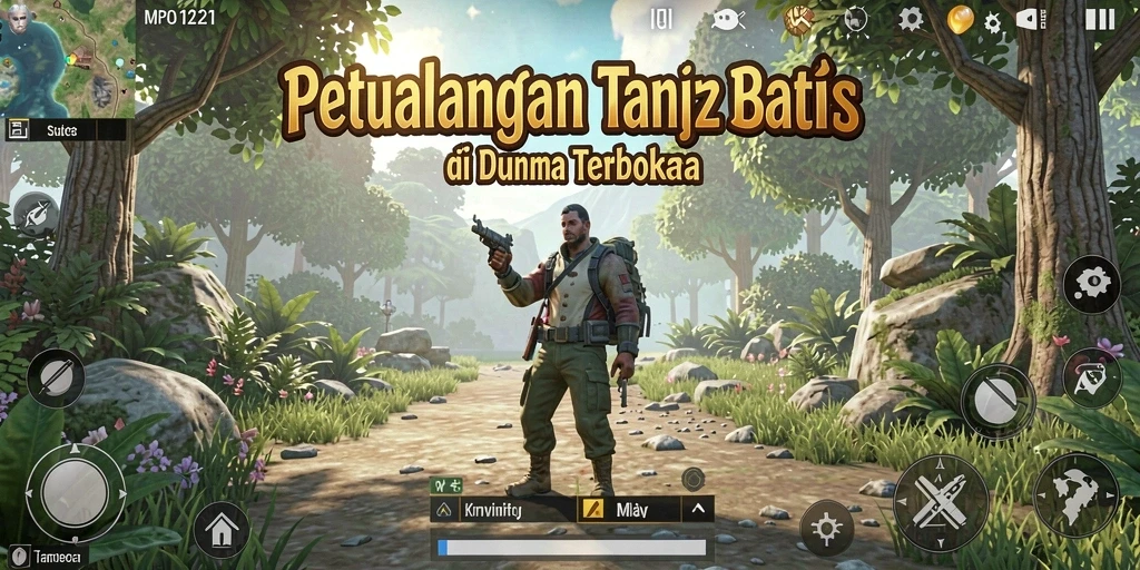 Tangkapan layar gameplay MPO1221 menampilkan eksplorasi dunia terbuka yang luas.