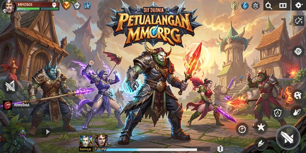 Screenshot utama MPO303 menunjukkan aksi seru dalam pertarungan MMORPG.