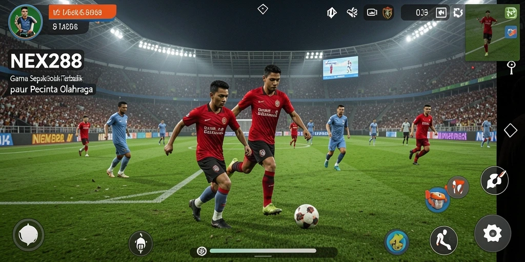 Tangkapan layar NEX288 saat pertempuran di lapangan sepak bola.