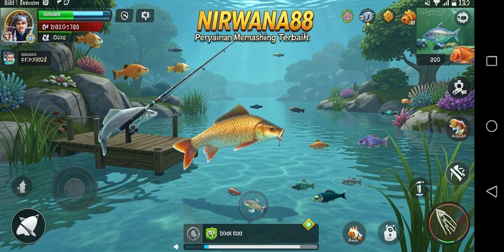 Tangkapan besar dalam permainan NIRWANA88 yang menampilkan momen memancing.
