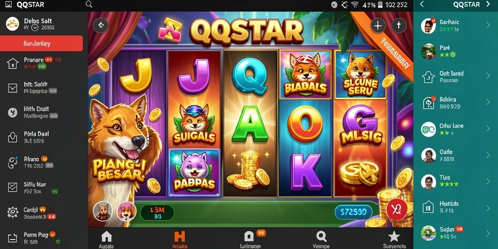 Tangkapan layar gameplay QQSTAR yang menampilkan fitur slot yang menarik.