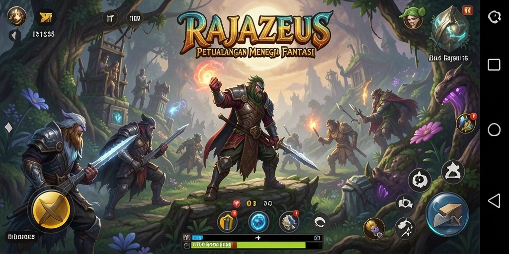 Tampilan gameplay RAJAZEUS yang penuh petualangan dan tantangan.