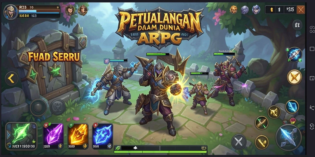 Screenshot gameplay RR33 menampilkan pertarungan seru di dunia ARPG.