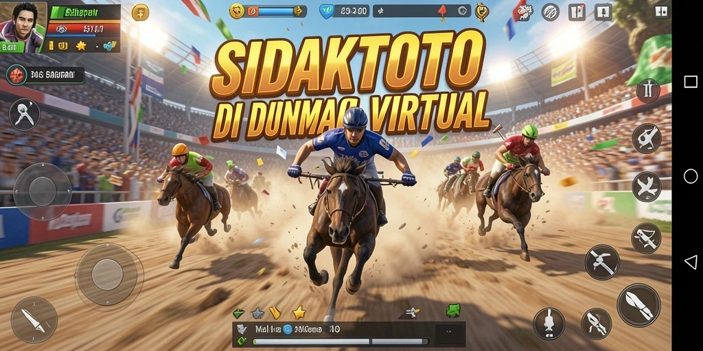 Gameplay balapan mendebarkan dalam SIDAKTOTO dengan mobil yang cepat.