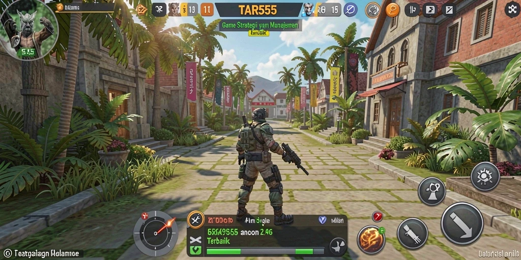 Screenshot TAR555 menampilkan gameplay strategis yang mendebarkan.