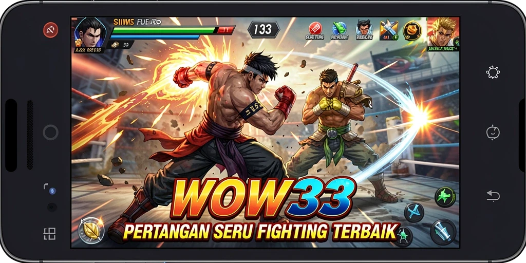 Tangkapan layar menunjukkan aksi pertarungan seru di WOW33.
